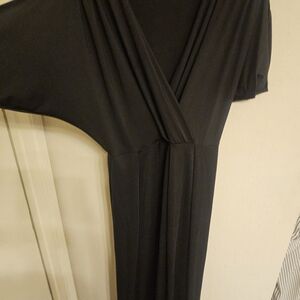 Black Wrap-Style Maxi Dress
